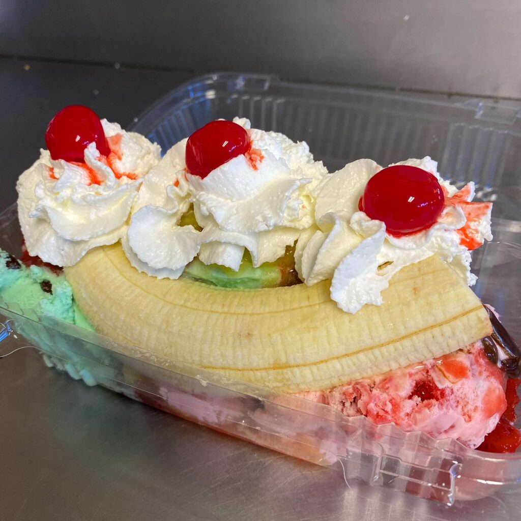Banana Split In Clear Container