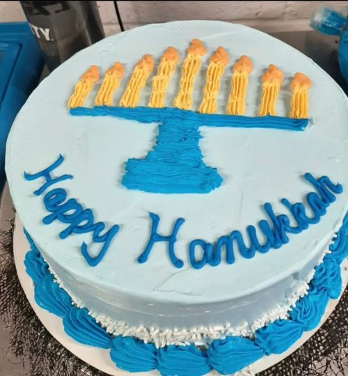 Hanukkah Gold Candles Cake by Joe's Dairy Bar
