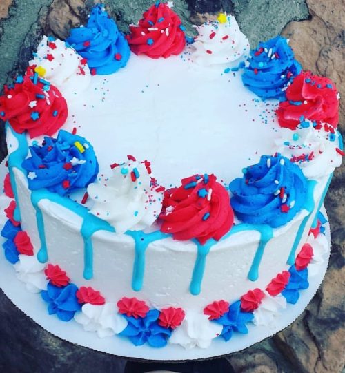 Patriotic Swirl Drip Cake by Joe's Dairy Bar