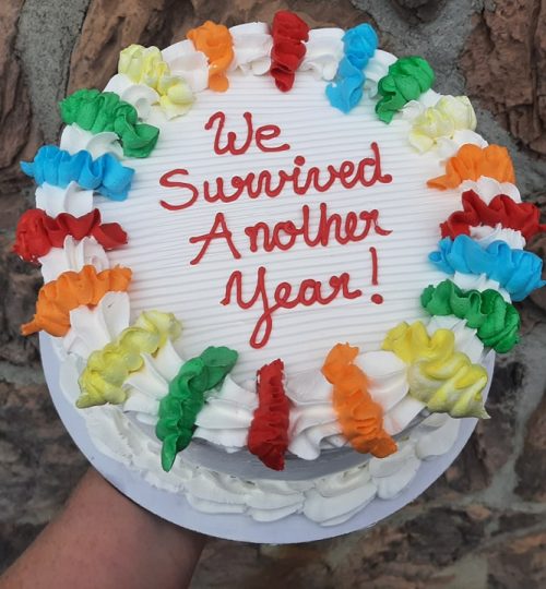 Rainbow Anniversary Cake by Joe's Dairy Bar