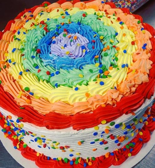 Rainbow Confetti Ring Cake by Joe's Dairy Bar