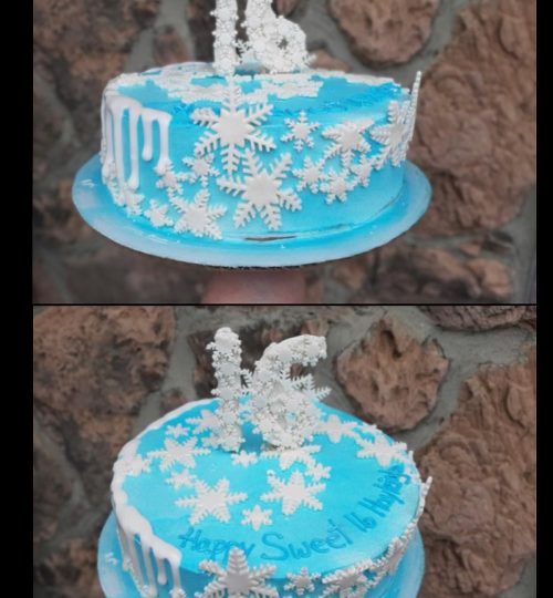 Snowflake 3D Drip Cake by Joe's Dairy Bar