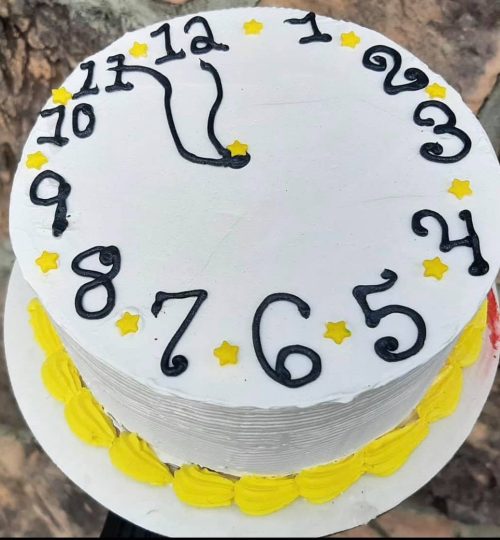 Yellow Trim Clock Cake by Joe's Dairy Bar